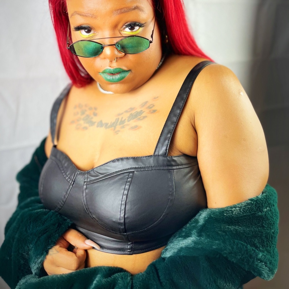 Vegan leather crop top